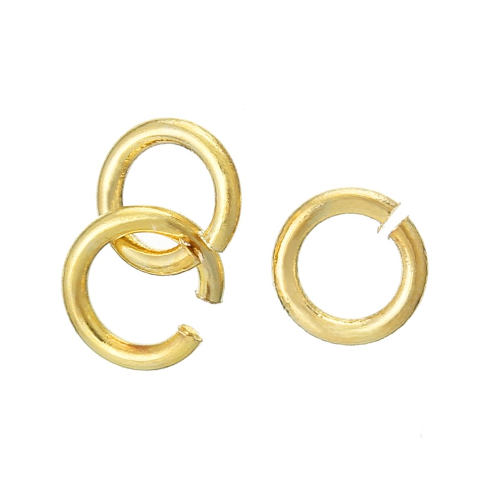 10 Anelli di giunzione aperti 04 mm placcati oro 18 carati N°01