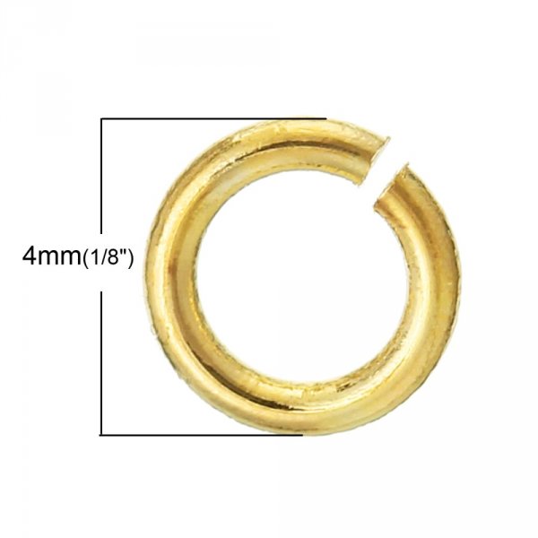 10 Anelli di giunzione aperti 04 mm placcati oro 18 carati N&deg;01