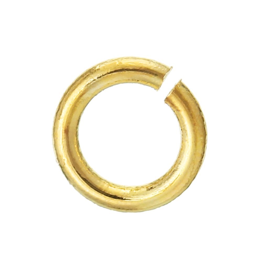 10 Anelli di giunzione aperti 04 mm placcati oro 18 carati N°01