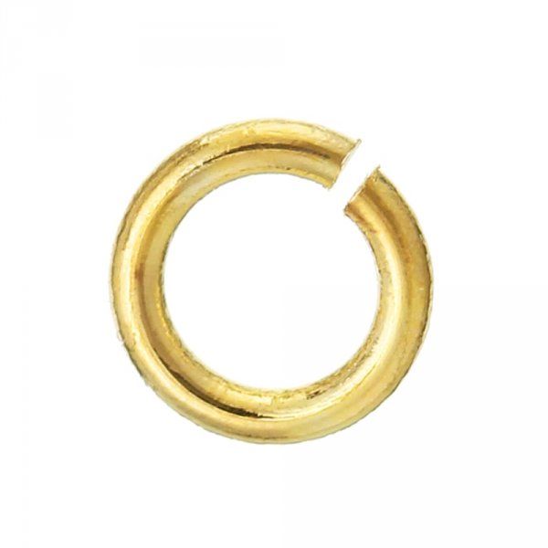 10 Anelli di giunzione aperti 04 mm placcati oro 18 carati N&deg;01
