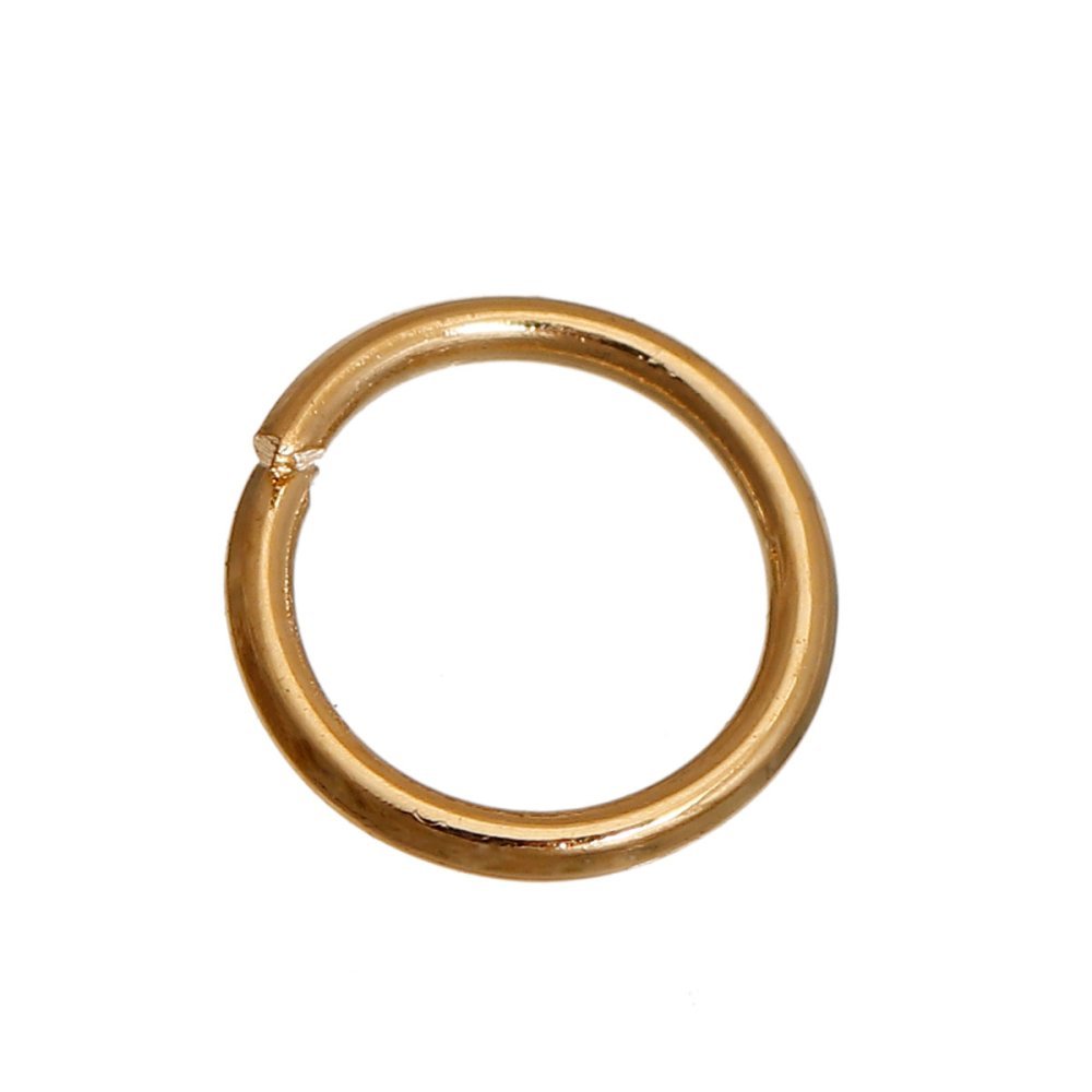 10 anelli di giunzione aperti 06 mm 01 placcati oro 14K