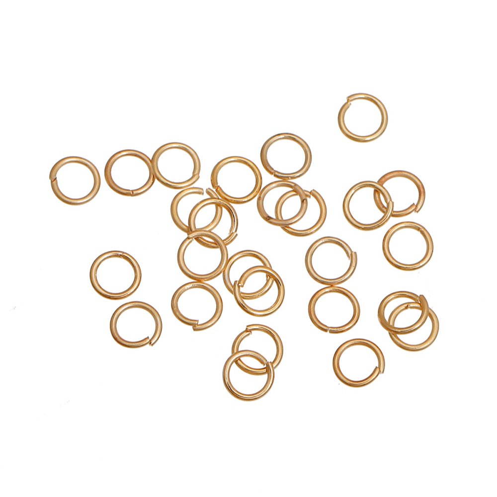 10 anelli di giunzione aperti 06 mm 01 placcati oro 14K