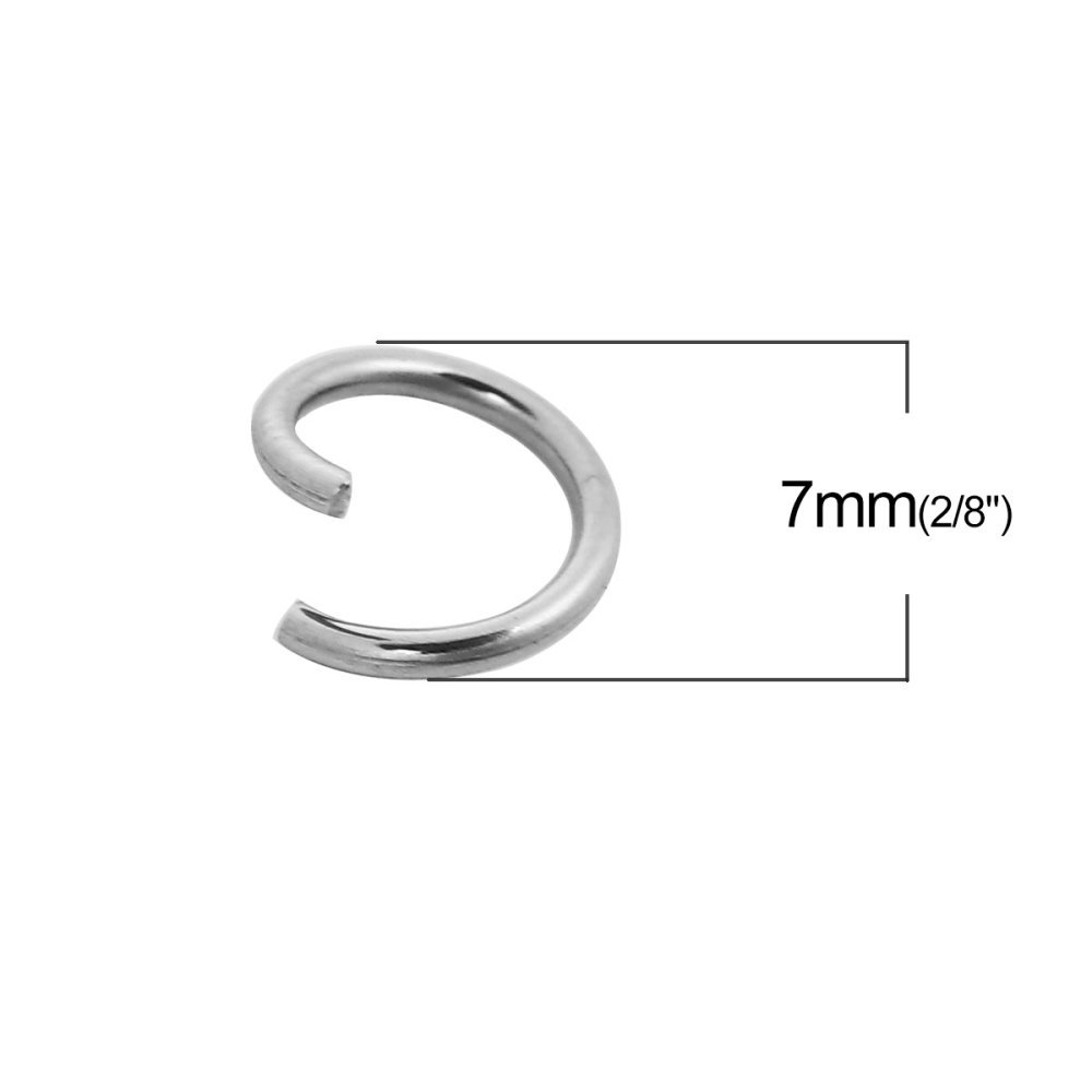 10 Anelli di giunzione aperti 07 mm Inox