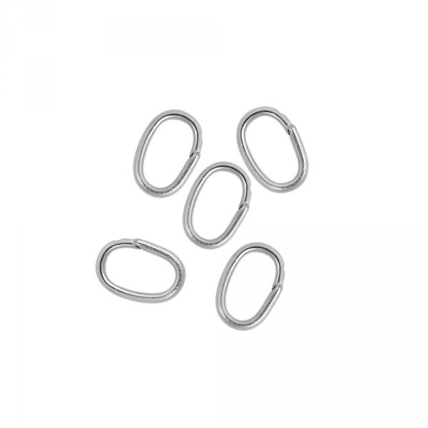 10 Anelli di giunzione ovali aperti 07 X 4 mm Acciaio inox