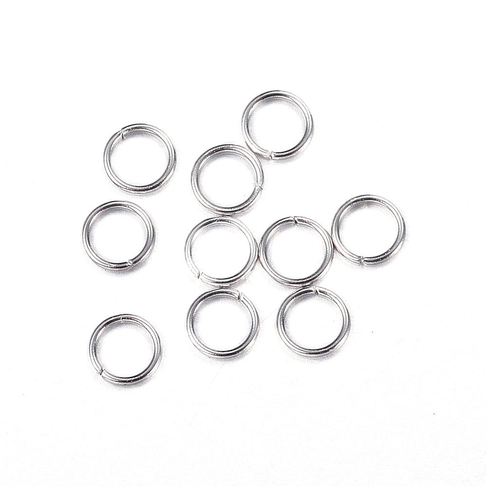 10 Anneaux de jonction ouvert 03 mm Inoxydable argent 02