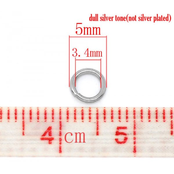 10 Anneaux de jonction ouvert 05 mm Inoxydable 01-02