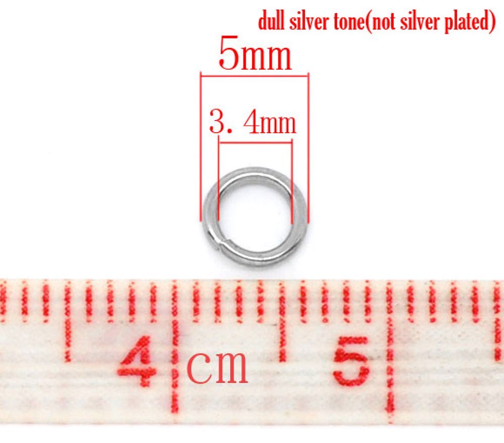 10 Anneaux de jonction ouvert 05 mm Inoxydable 01-02