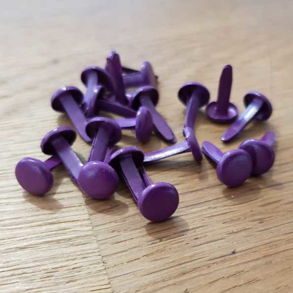 10 Attaches Parisiennes Rondes Violet 8 mm