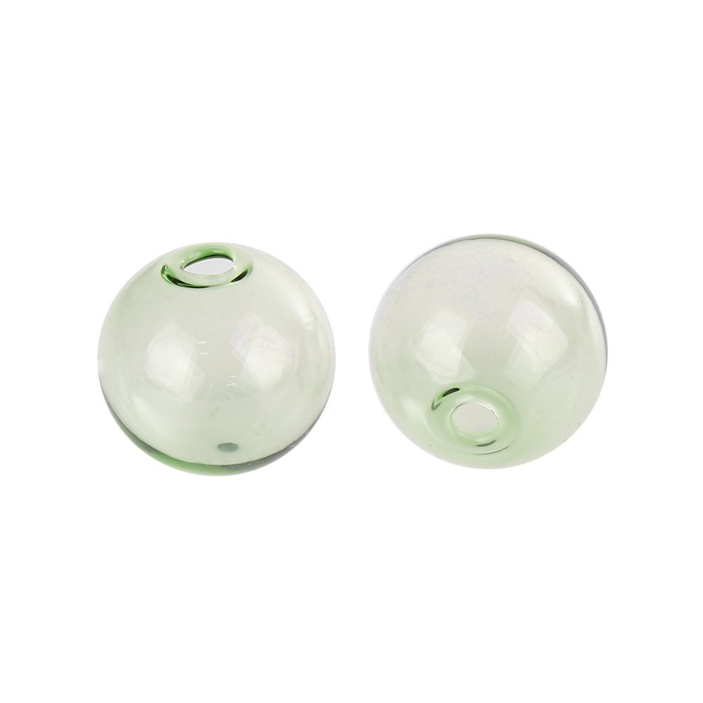 10 sfere di vetro rotonde 12 mm Verde da riempire