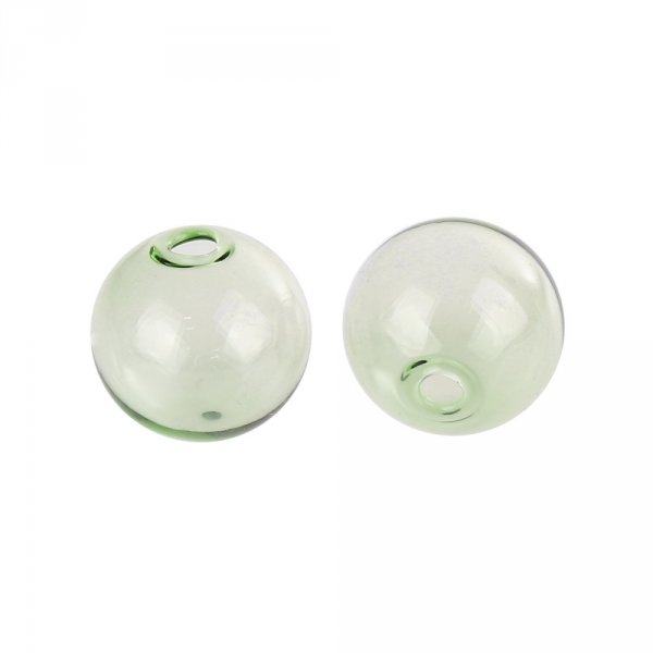10 sfere di vetro rotonde 12 mm Verde da riempire