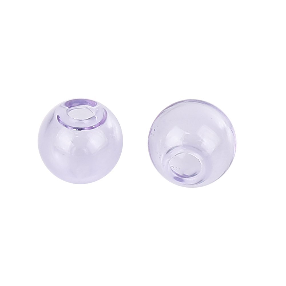 10 sfere di vetro rotonde 12 mm Viola da riempire