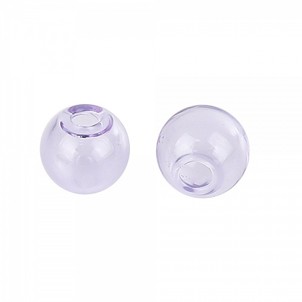 10 sfere di vetro rotonde 12 mm Viola da riempire