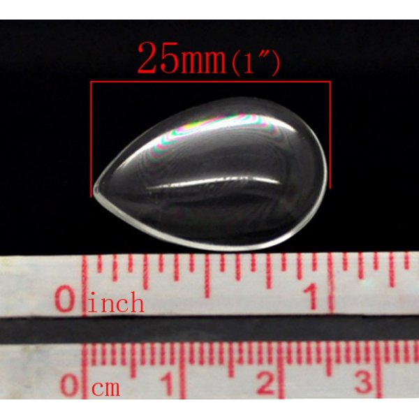 10 Gocce cabochon 18 x 25 mm in lente d'ingrandimento trasparente N&deg;25
