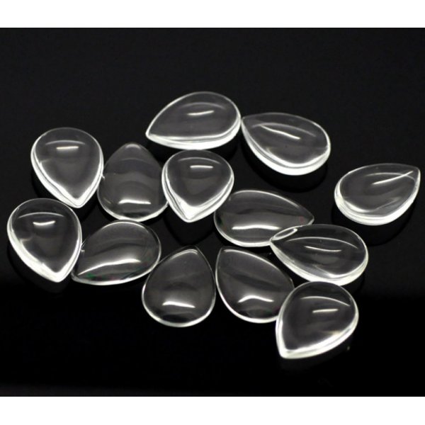 10 Gocce cabochon 18 x 25 mm in lente d'ingrandimento trasparente N&deg;25