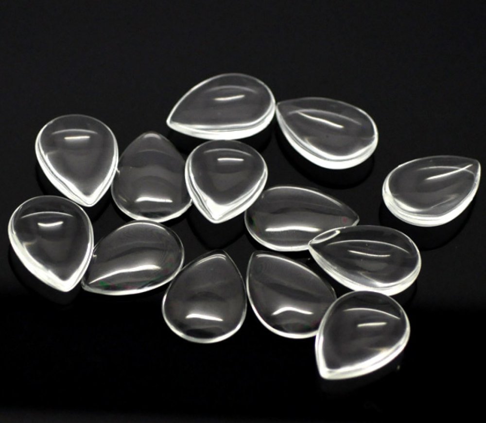 10 Gocce cabochon 18 x 25 mm in lente d'ingrandimento trasparente N°25