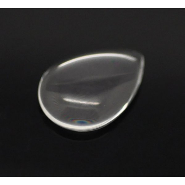 10 Gocce cabochon 13 x 18 mm in vetro trasparente con bava N&deg;24