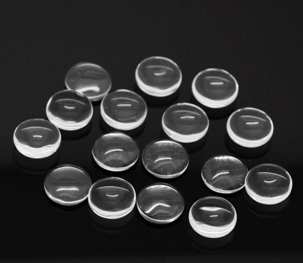 10 Cabochon rotondi da 12 mm in vetro trasparente a bava d'arancia N°03