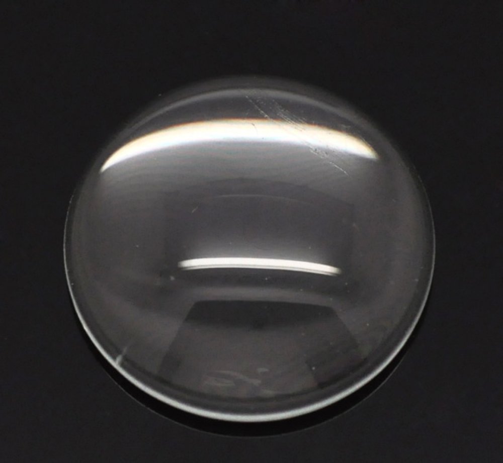 10 Cabochon rotondi da 18 mm in vetro trasparente con bava N°07