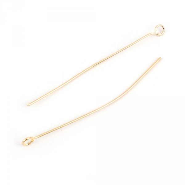 10 Chiodi 50 mm a occhiello placcati oro 18 carati