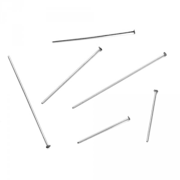 10 Clous &agrave; tiges &agrave; t&ecirc;te plates acier inoxydable 30 mm Argent