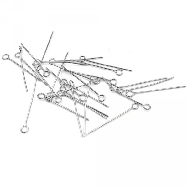 10 Clous &agrave; tiges &agrave; t&ecirc;te ronde acier inoxydable 30 mm Argent