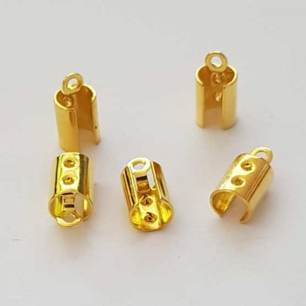 10 Embouts &agrave; coller Serres Cordons Dor&eacute; 7 x 6 mm N&deg;01
