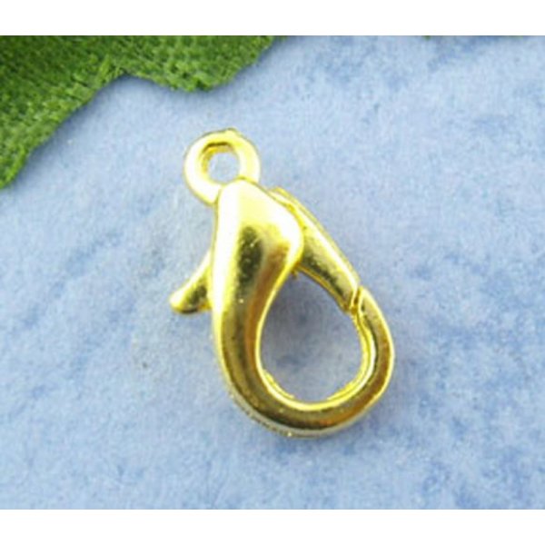 10 moschettoni 12 x 07 mm placcati oro