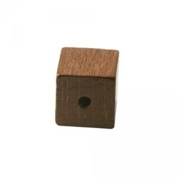10 Perline di legno cubo/quadrato 10 mm marrone scuro