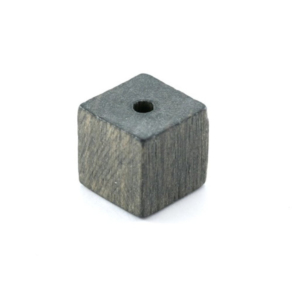 10 Perline di legno Cubo / Quadrato 10 mm Grigio scuro