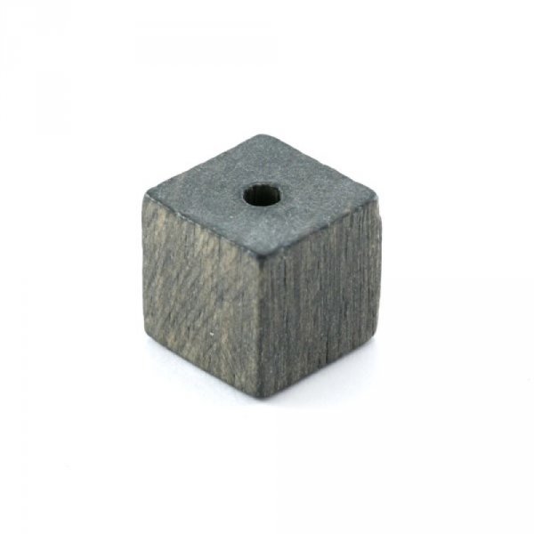 10 Perline di legno Cubo / Quadrato 10 mm Grigio scuro