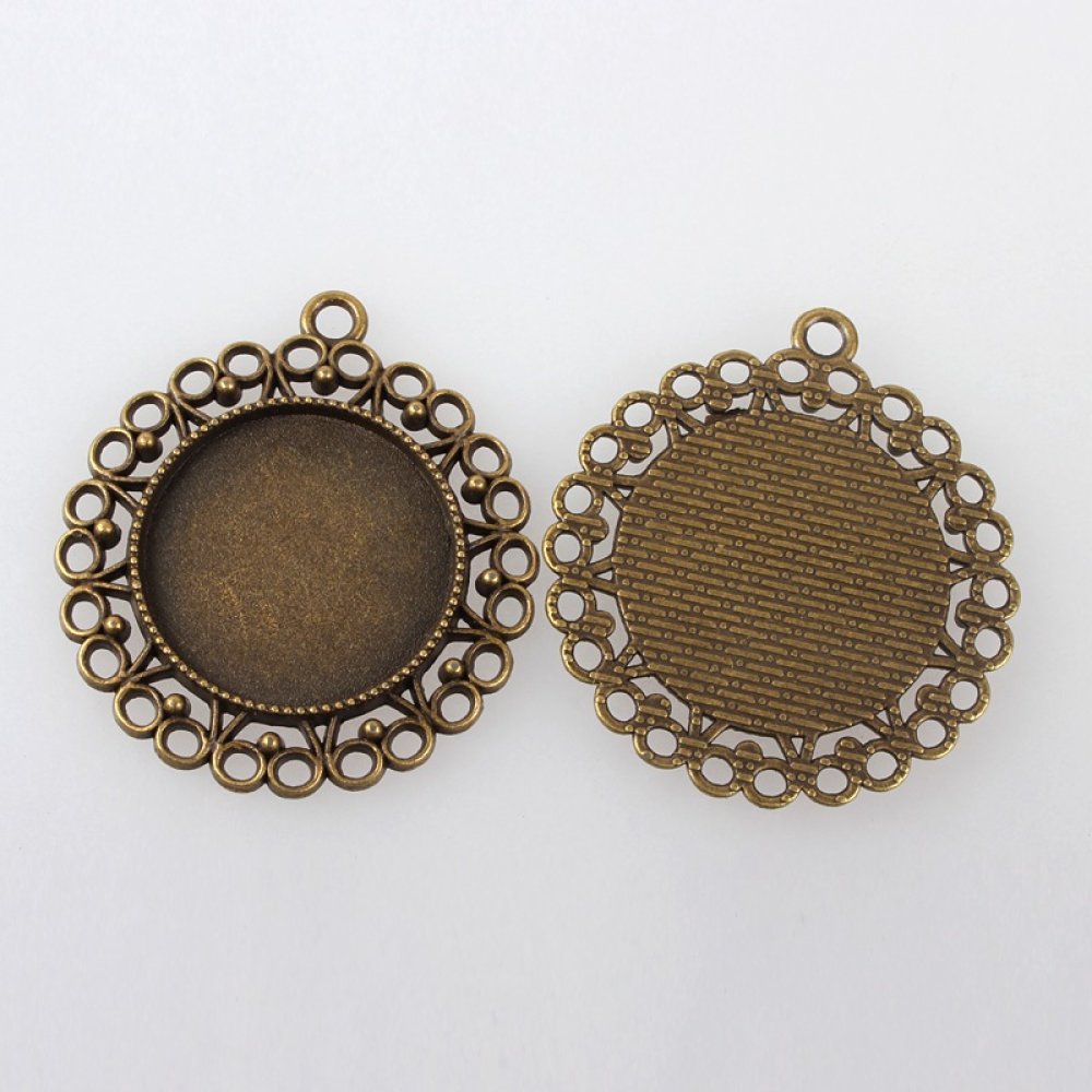 Porta cabochon in bronzo 10 x 25 mm, pendenti con cabochon 118AB 