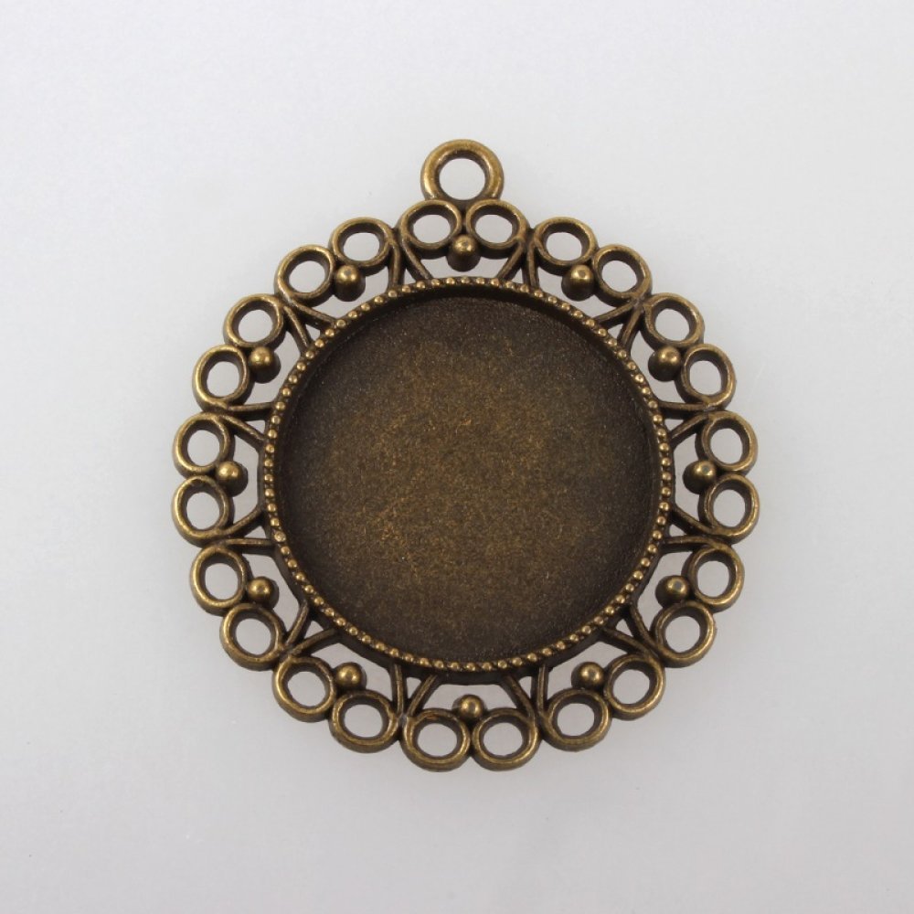 Porta cabochon in bronzo 10 x 25 mm, pendenti con cabochon 118AB 