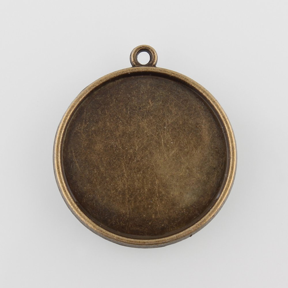 Porta cabochon in bronzo 10 x 25 mm, ciondoli cabochon 43AB 