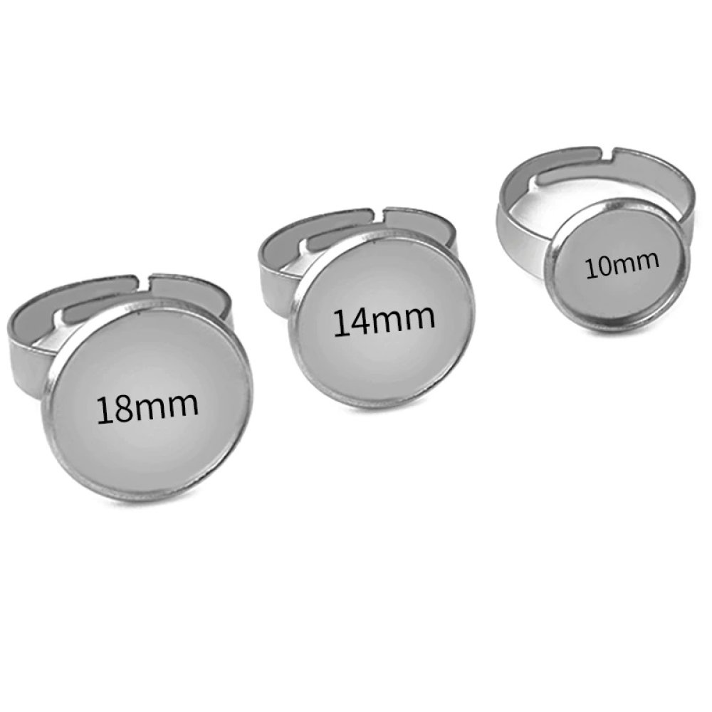 10 x 20 mm anelli porta cabochon Argento N°04