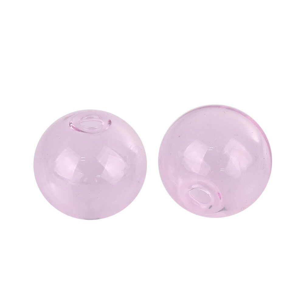 1 sfera di vetro rotonda rosa da 20 mm da riempire