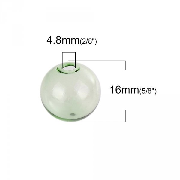 1 sfera di vetro rotonda da riempire 16 mm Verde