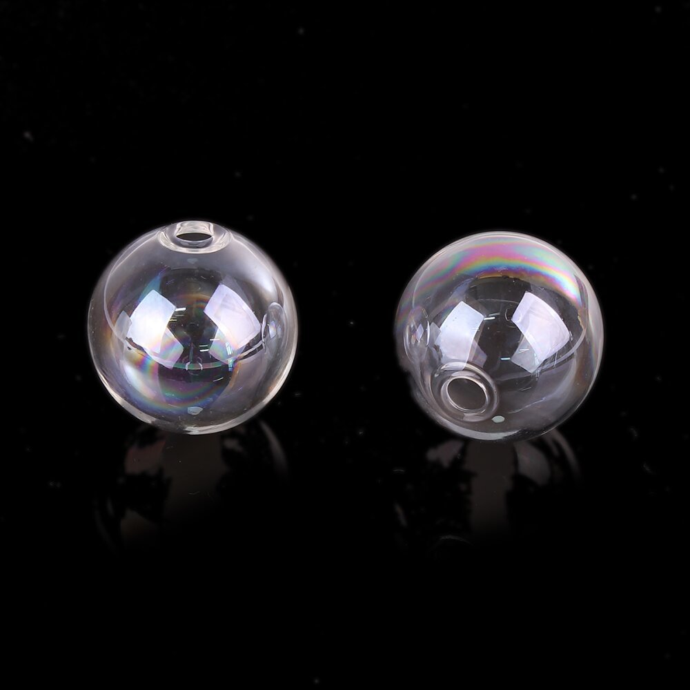 1 Palla di vetro rotonda 20 mm AB Trasparente da riempire
