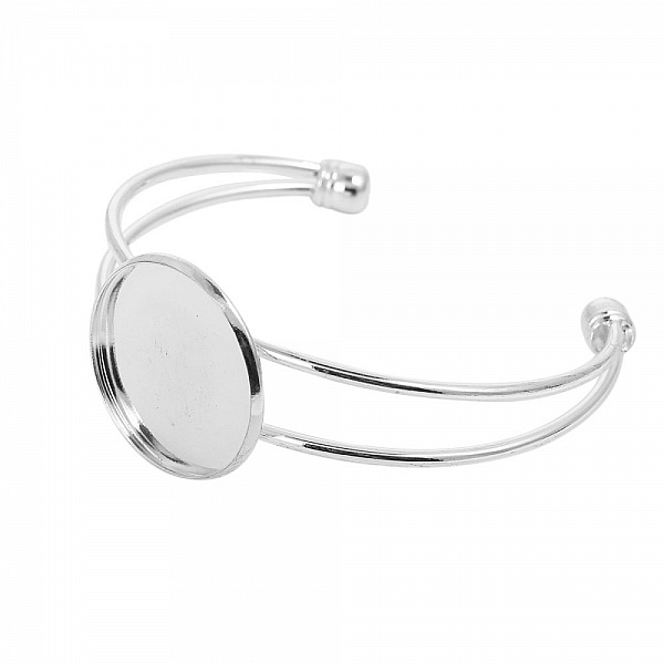 1 bracciale con supporto per cabochon + 1 cabochon in vetro 25 mm N&deg;01