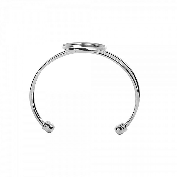 1 bracciale con supporto per cabochon + 1 cabochon in vetro 25 mm N&deg;01