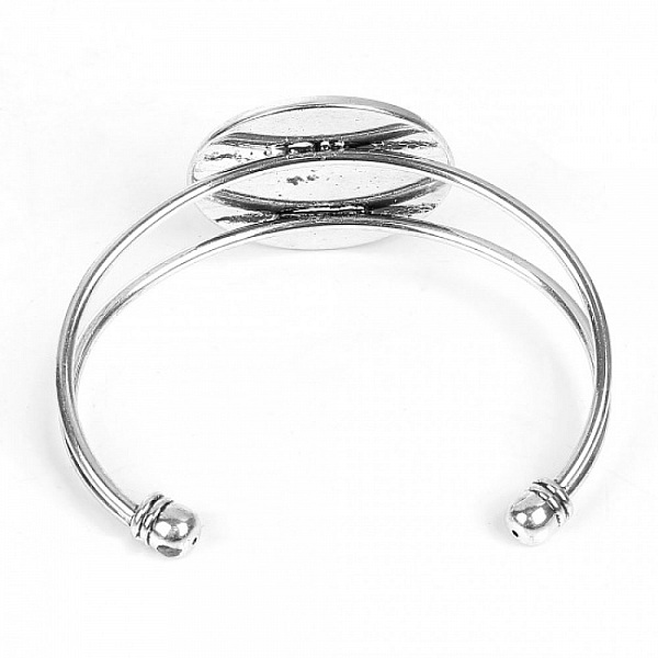 1 bracciale con supporto per cabochon + 1 cabochon in vetro 30 mm N&deg;01