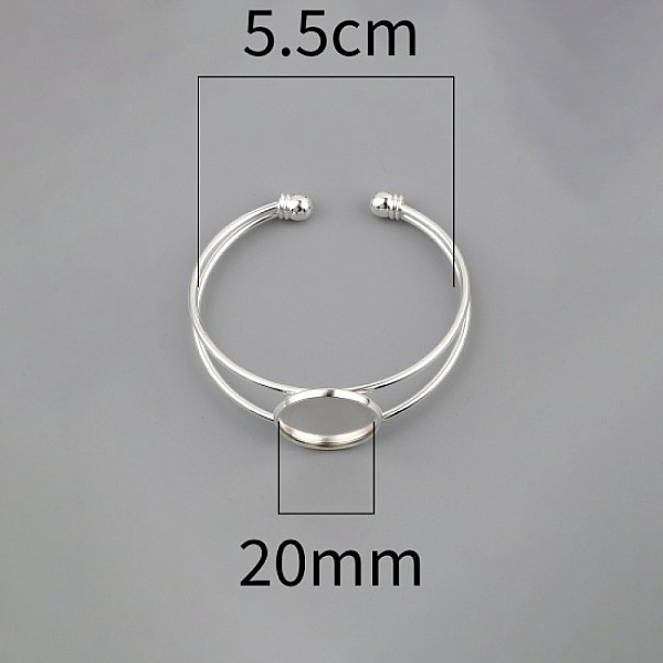 1 bracciale con supporto per cabochon + 1 cabochon in vetro 20 mm N&deg;01