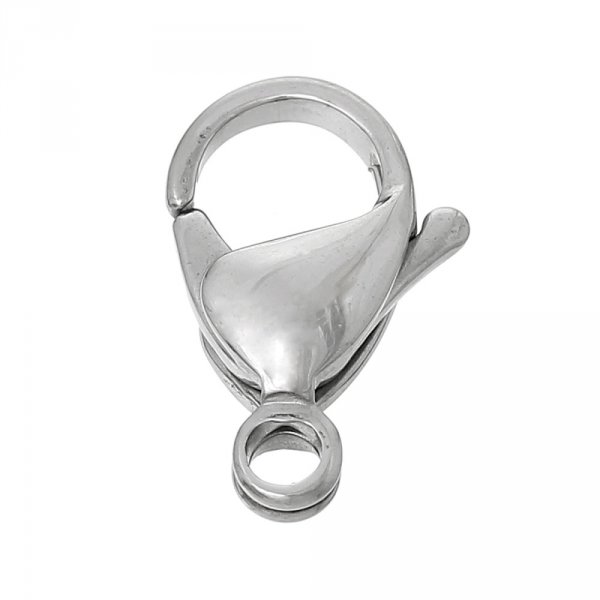 1 chiusura a moschettone in acciaio inox 15 x 9 mm