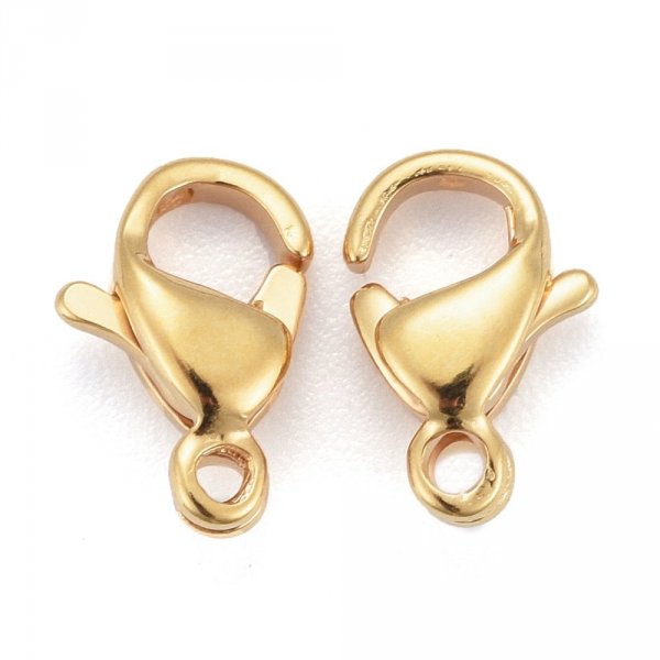 1 Chiusura in acciaio inossidabile Placcata oro 24K Chiusura aragosta 9 x 6 mm Oro