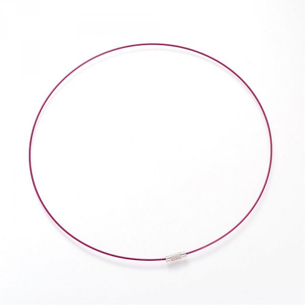 1 collana filo rigido cablato viola rosso chiusura a vite N&deg;01