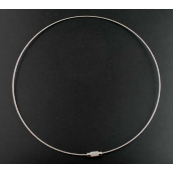 1 collana filo rigido cablato grigio chiusura a vite N&deg;01