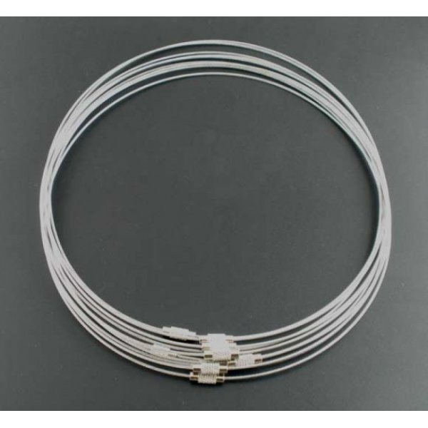 1 collana filo rigido cablato grigio chiusura a vite N&deg;01