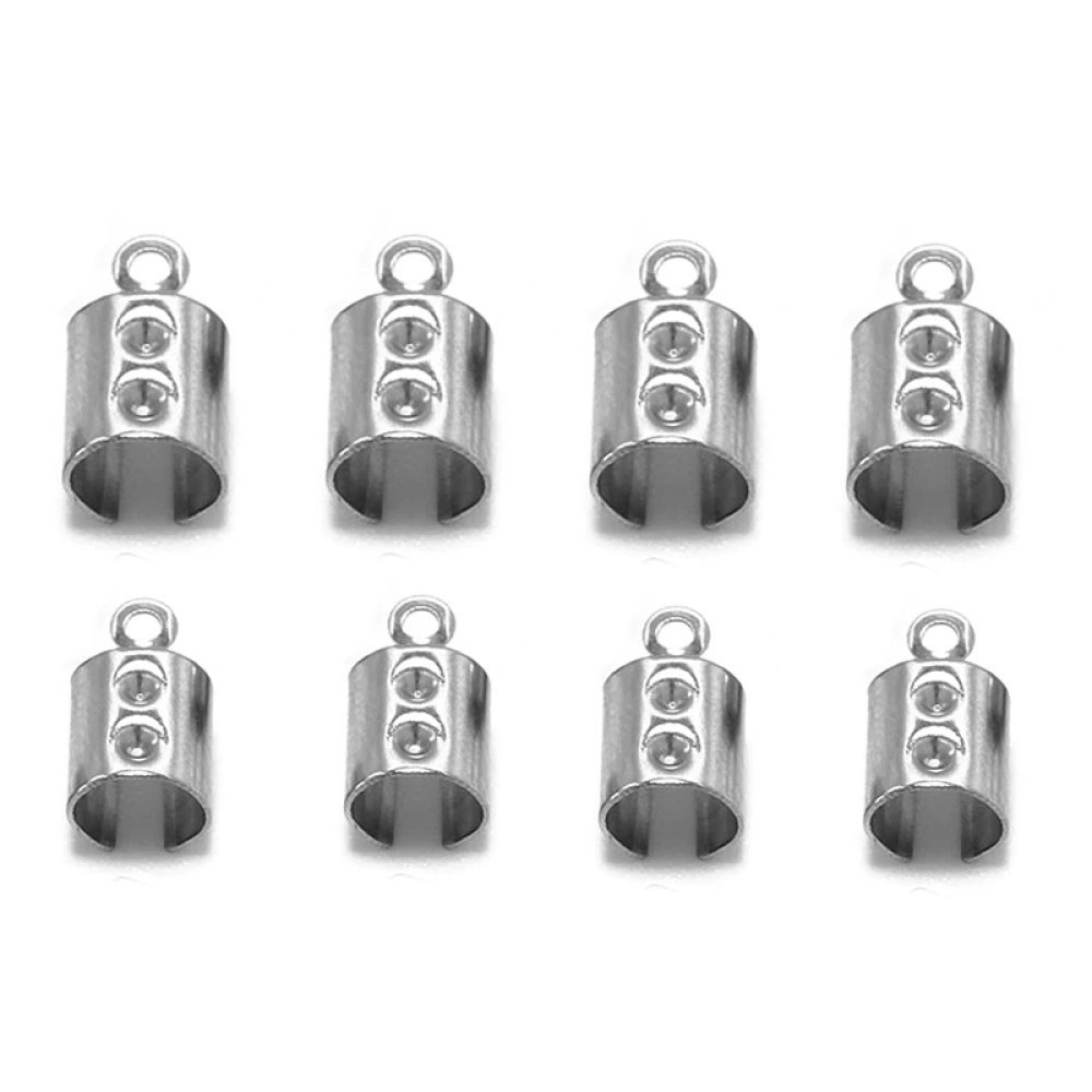 1 punta di colla in acciaio inox da 4 mm x 10 mm a schiacciamento e piegatura a pizzico