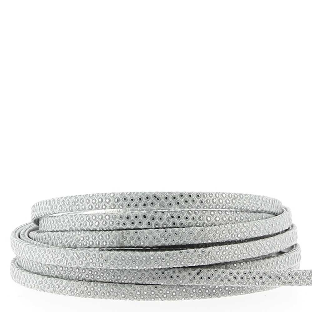 1 metro di cinturino Lizard Grigio/Argento 05 mm