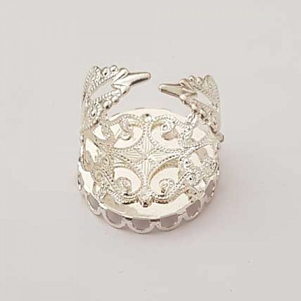 1 support bague cabochon de 20 mm Argent N&deg;22