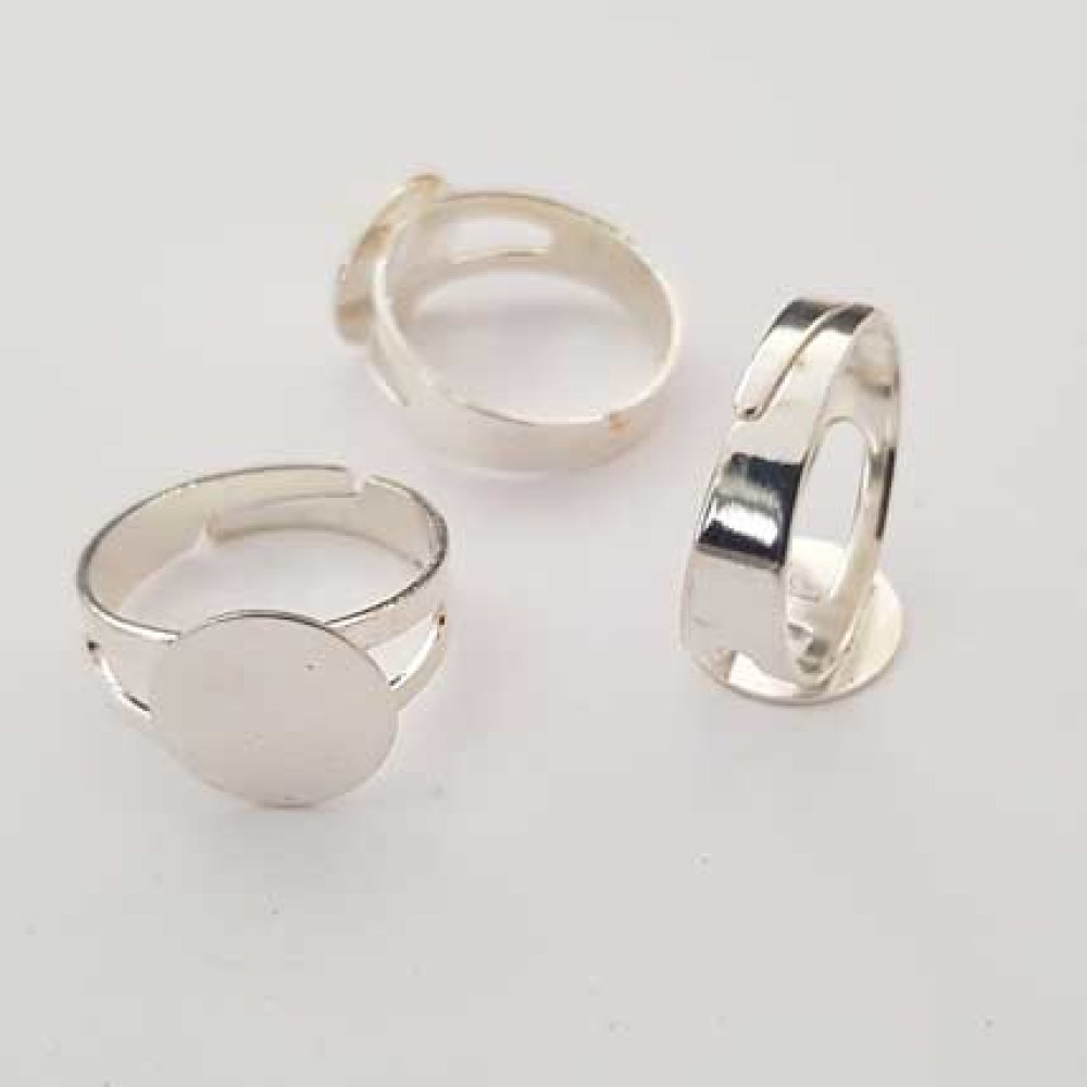 1 support bague ronde de 12 mm Argent N°26